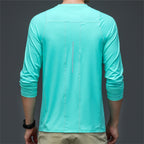 Crewneck Long-Sleeve Stitched T-Shirt // Light Green