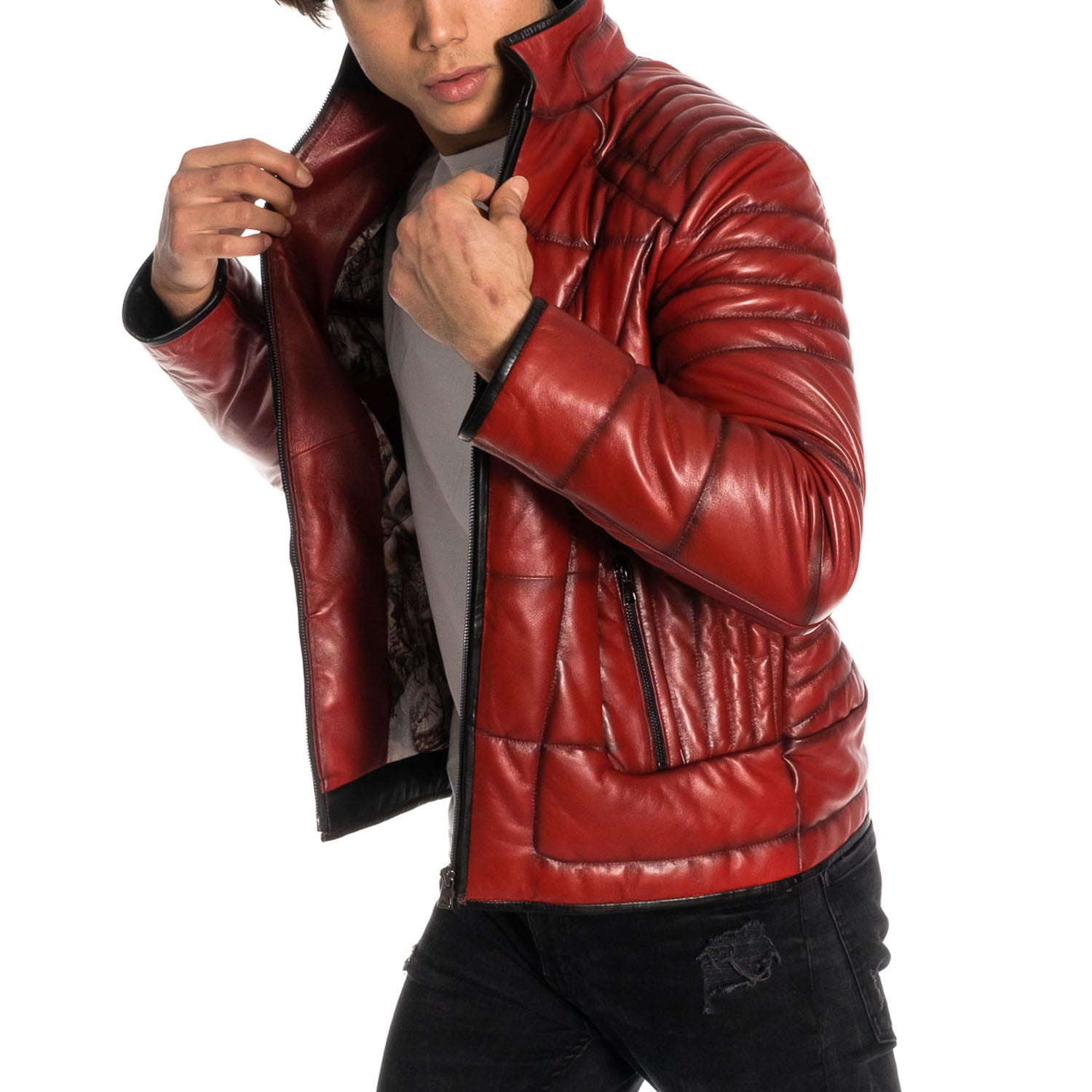 Travis Leather Jacket // Red