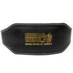 Gorilla Wear 6 Inch Padded Leather Lifting Belt - Black/Gold