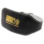 Gorilla Wear 6 Inch Padded Leather Lifting Belt - Black/Gold