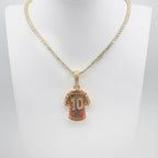 Luxury Football MESSI #10 Jersey Pendant Necklace with Zircon Stones – Perfect Gift for Sports Fans