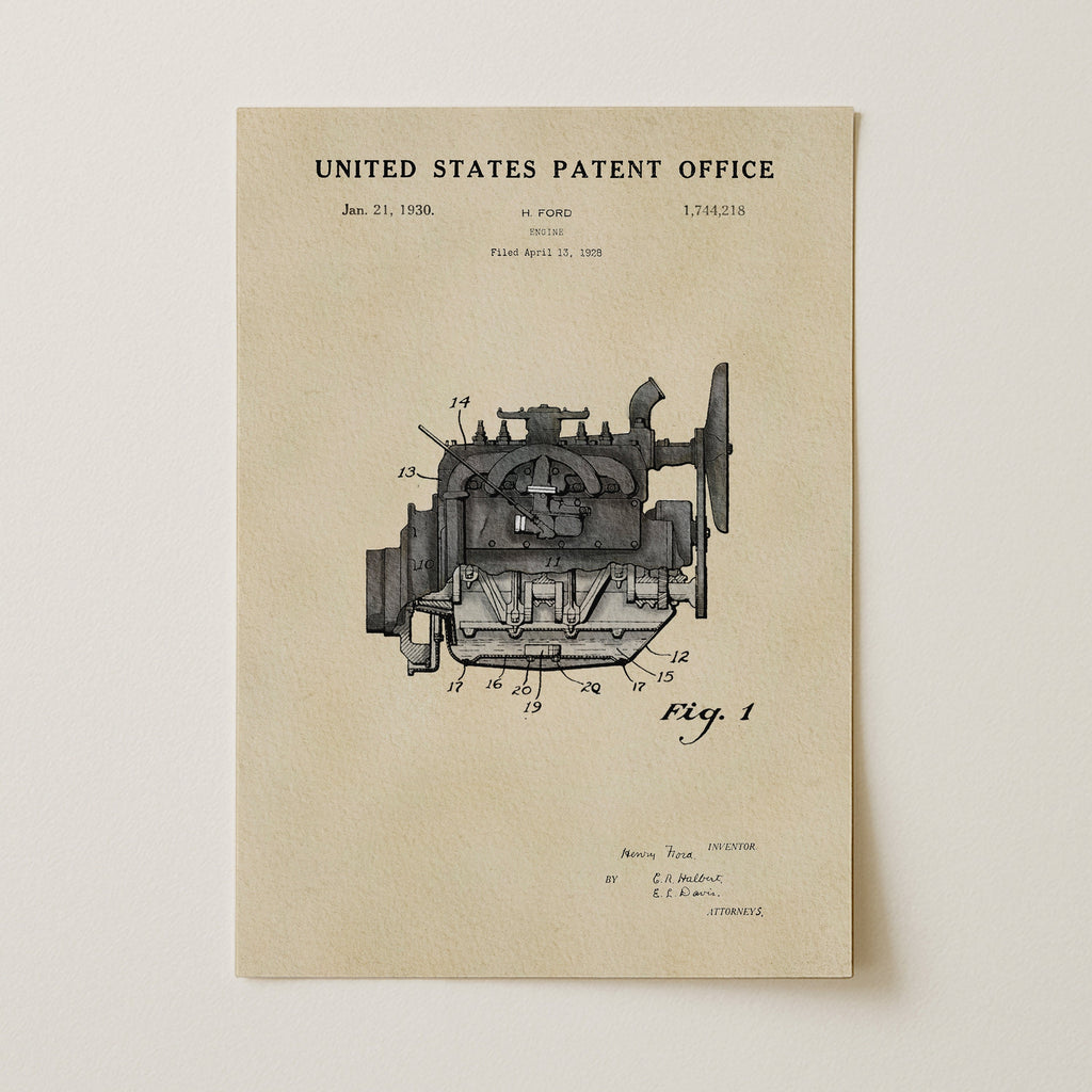 Vintage Car Engine (1930)