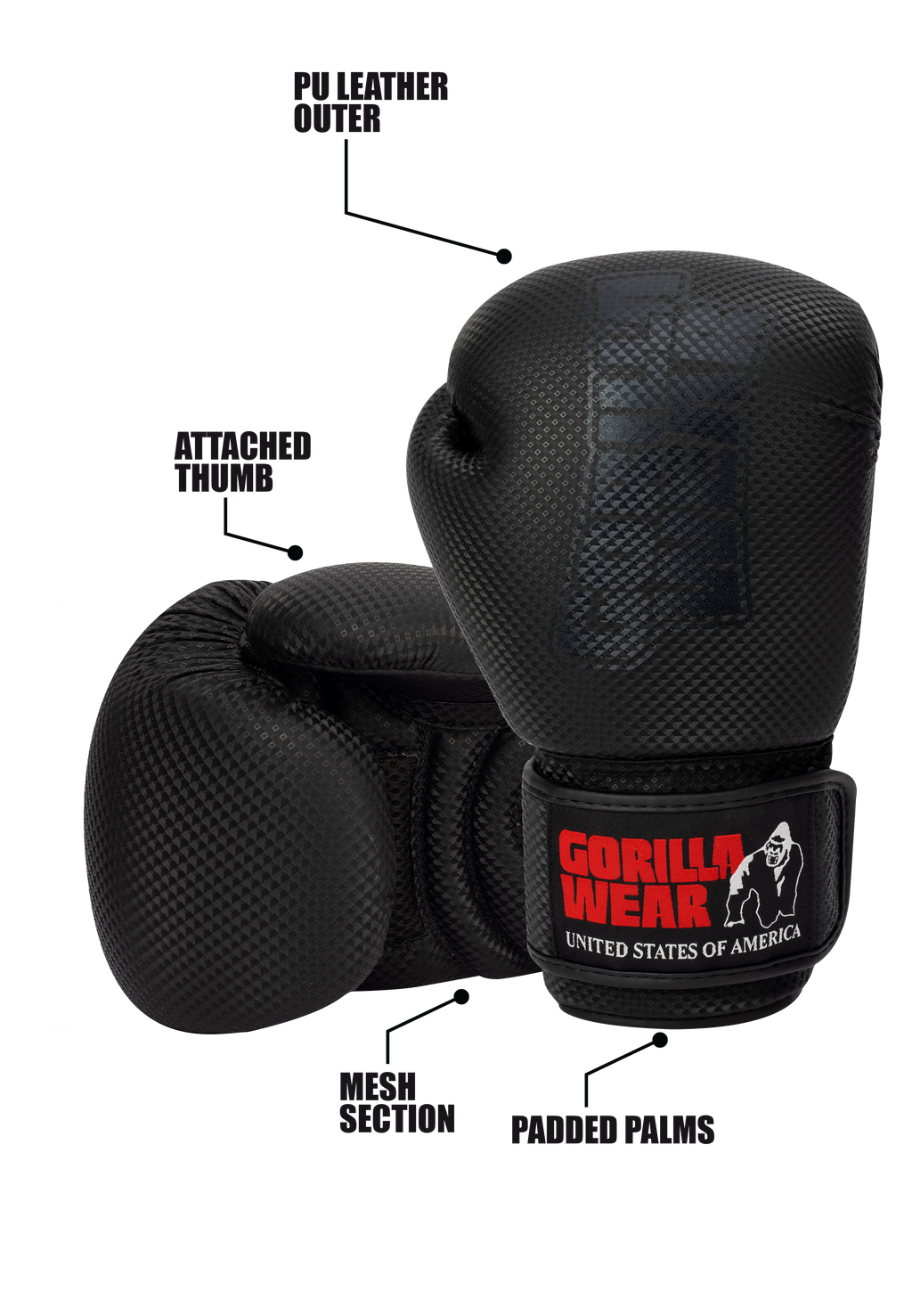 Montello Boxing Gloves - Black
