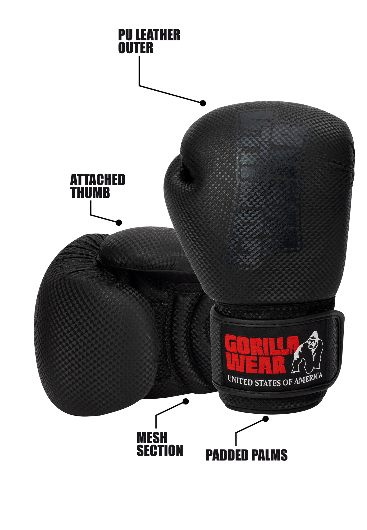 Montello Boxing Gloves - Black