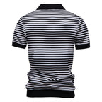 Horizontal Striped Polo Shirt // Black