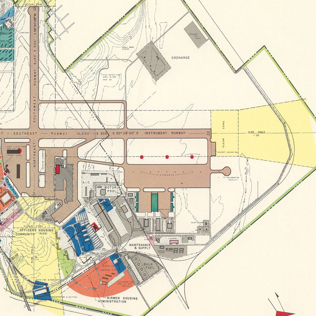 Vintage Map of Offutt Air Force Base, 1951