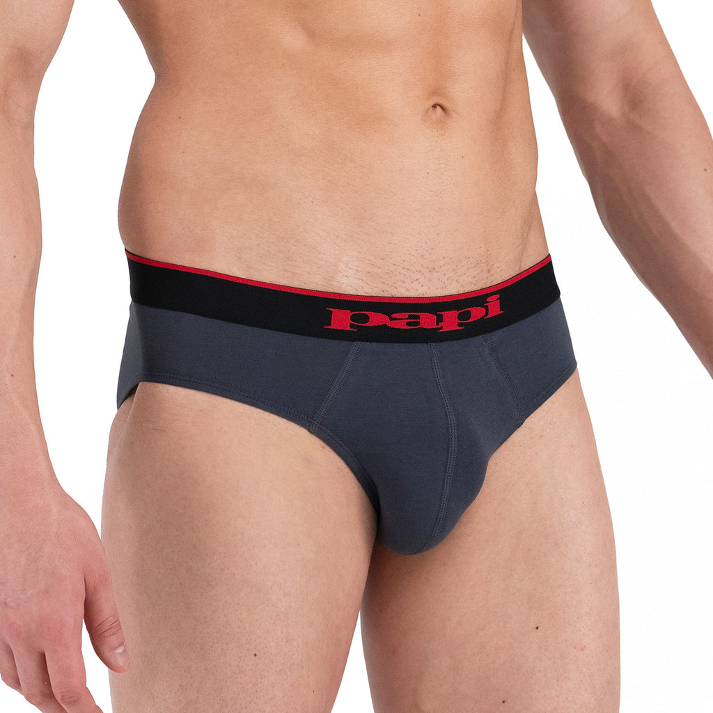 3 Pack Stretch Brief // Red + Gray + Black