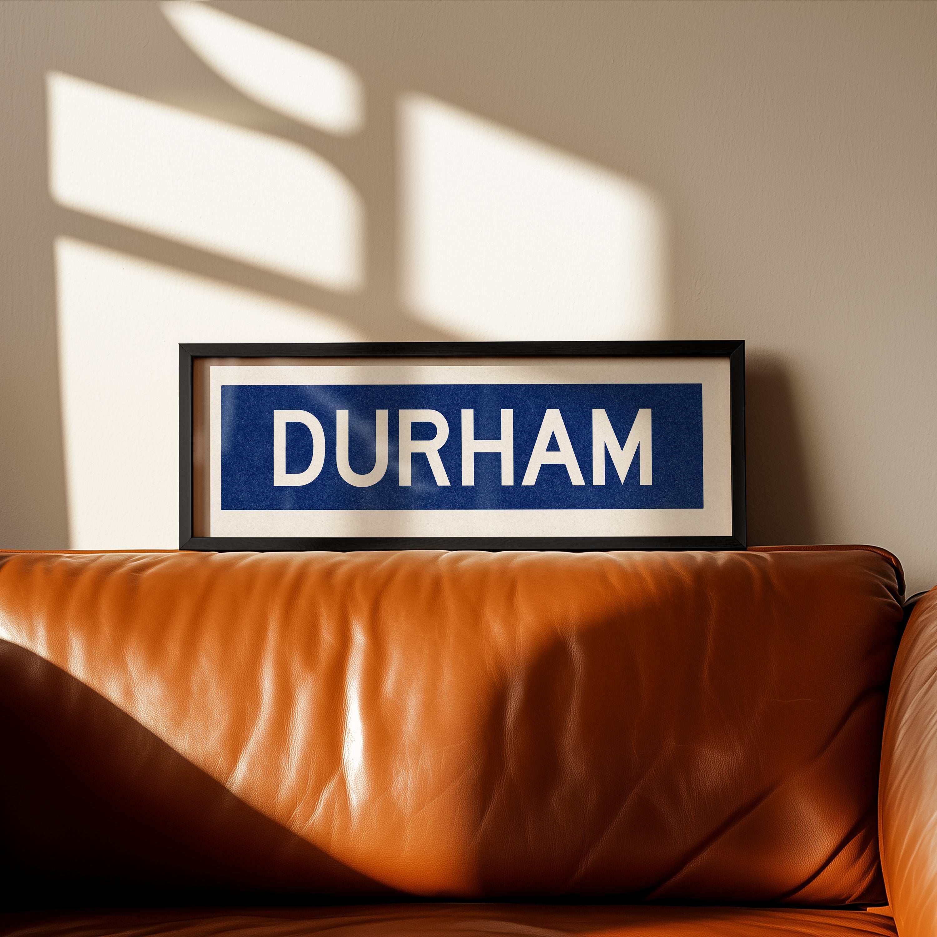Framed Durham Blue Bus Scroll