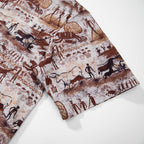 Men's Hawaiian Shirt Dawn of Artistry Print Cotton Button-down Vintage Aloha Shirt