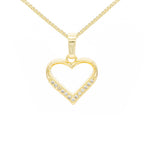 Cubic Zirconia 14K Gold Filled Delicate Heart Pendant Necklace Set