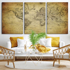 Push Pin World Map Canvas Print | Travel Tracker Wall Art
