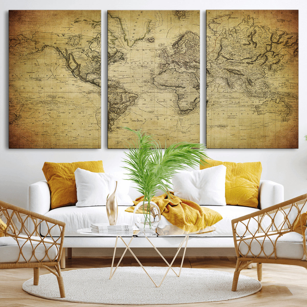 Push Pin World Map Canvas Print | Travel Tracker Wall Art