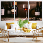 Red Wine and Bottle Canvas Print