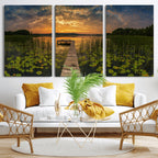 Lake and Flower Wall Art Canvas Print