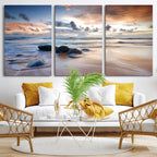 Serene Weather On The Beach Wall Art Canvas Print