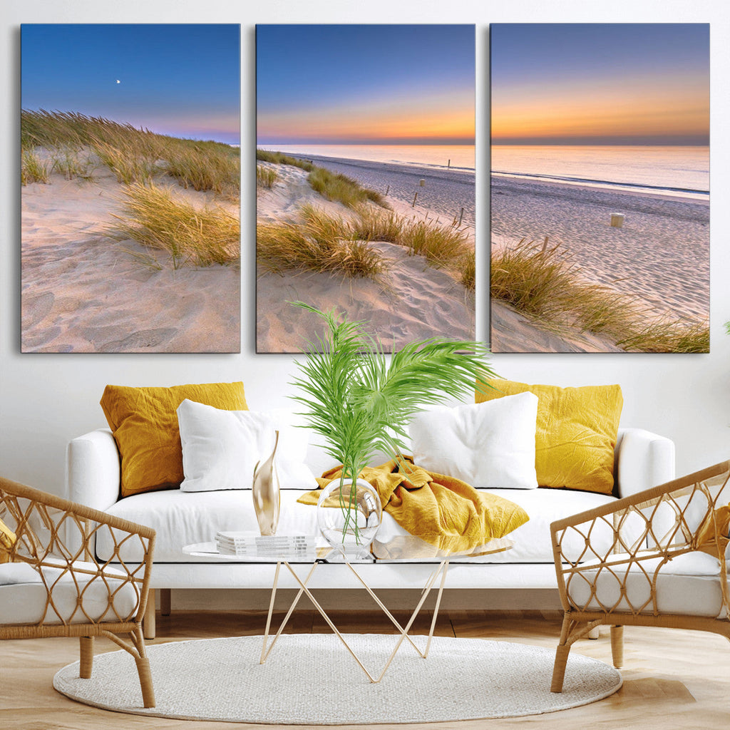Sunrise On The Beach Wall Art Canvas Print
