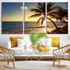 Sunset Palm Trees Wall Art Canvas Print