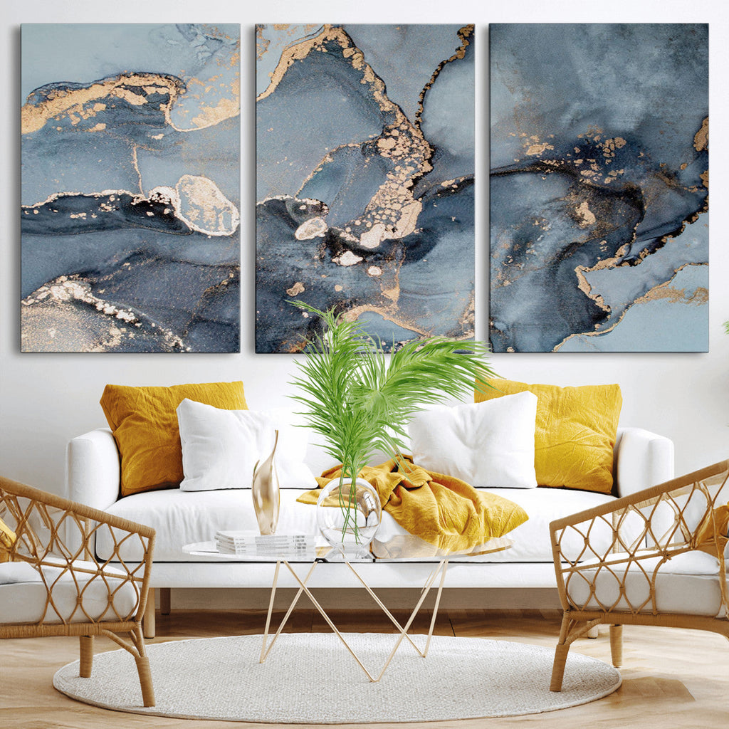 Multipanel Marble Fluid Effect Wall Art Abstract Canvas Wall Art Print