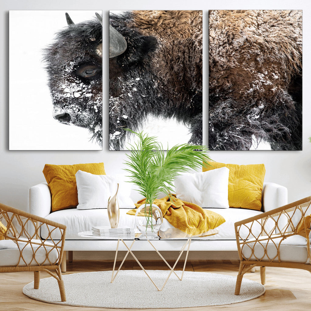 American Bison Wall Art Print, Majestic Buffalo Canvas Print for Living Room or Office
