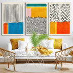 Canvas Print Wall Art Abstract Illustration Art Boho, Framed Abstract Boho Art