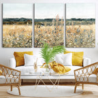 Wildflower Field Wall Art Canvas | Nature-Inspired Landscape Canvas Print for Living Room or Office