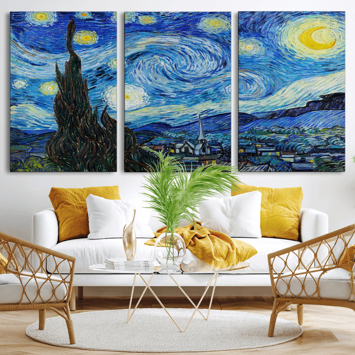 Vincent Van Gogh The Starry Night Abstract Wall Art Canvas Print