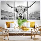 Scottish Cow Wall Art Canvas Print