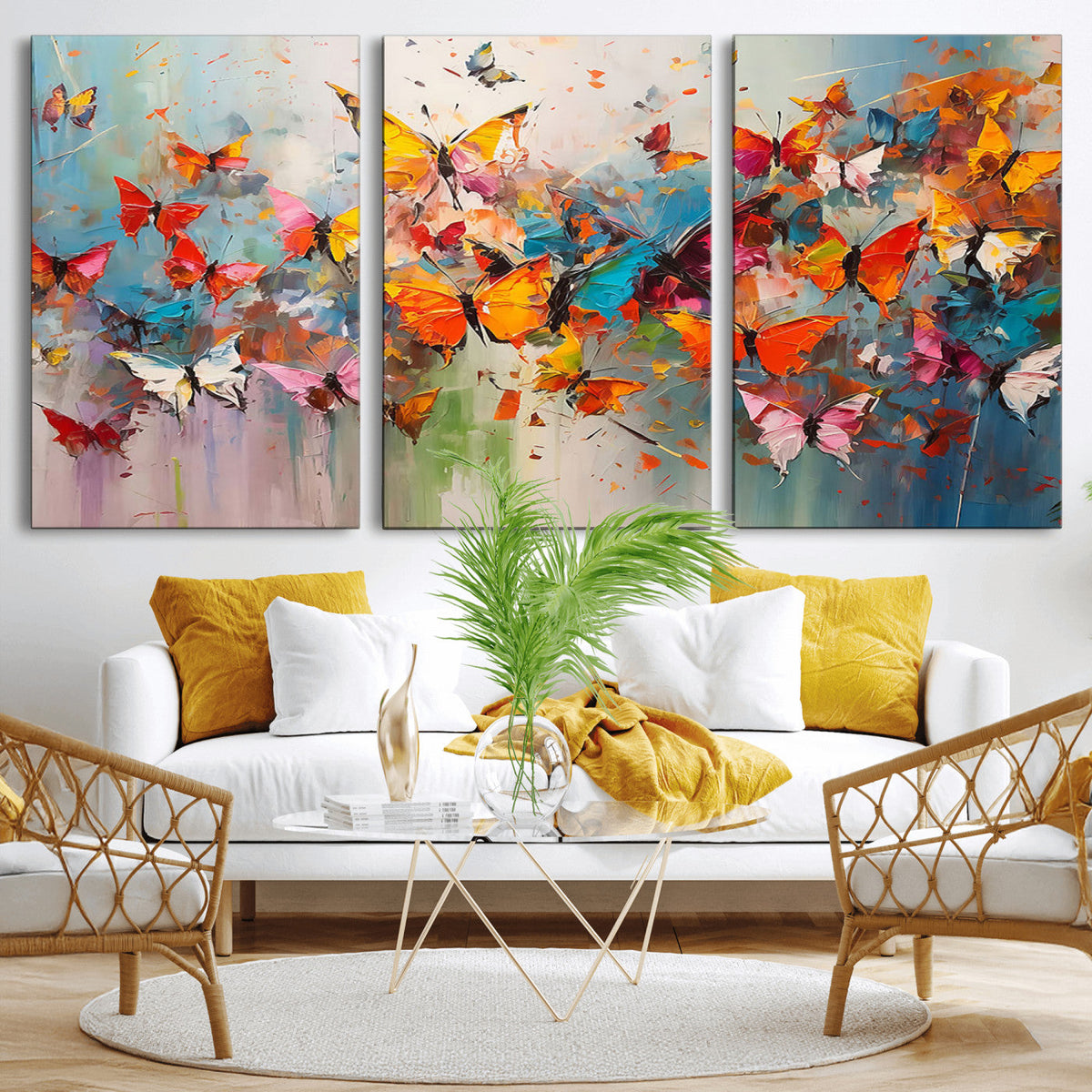Abstract Butterfly Wall Art Canvas Print