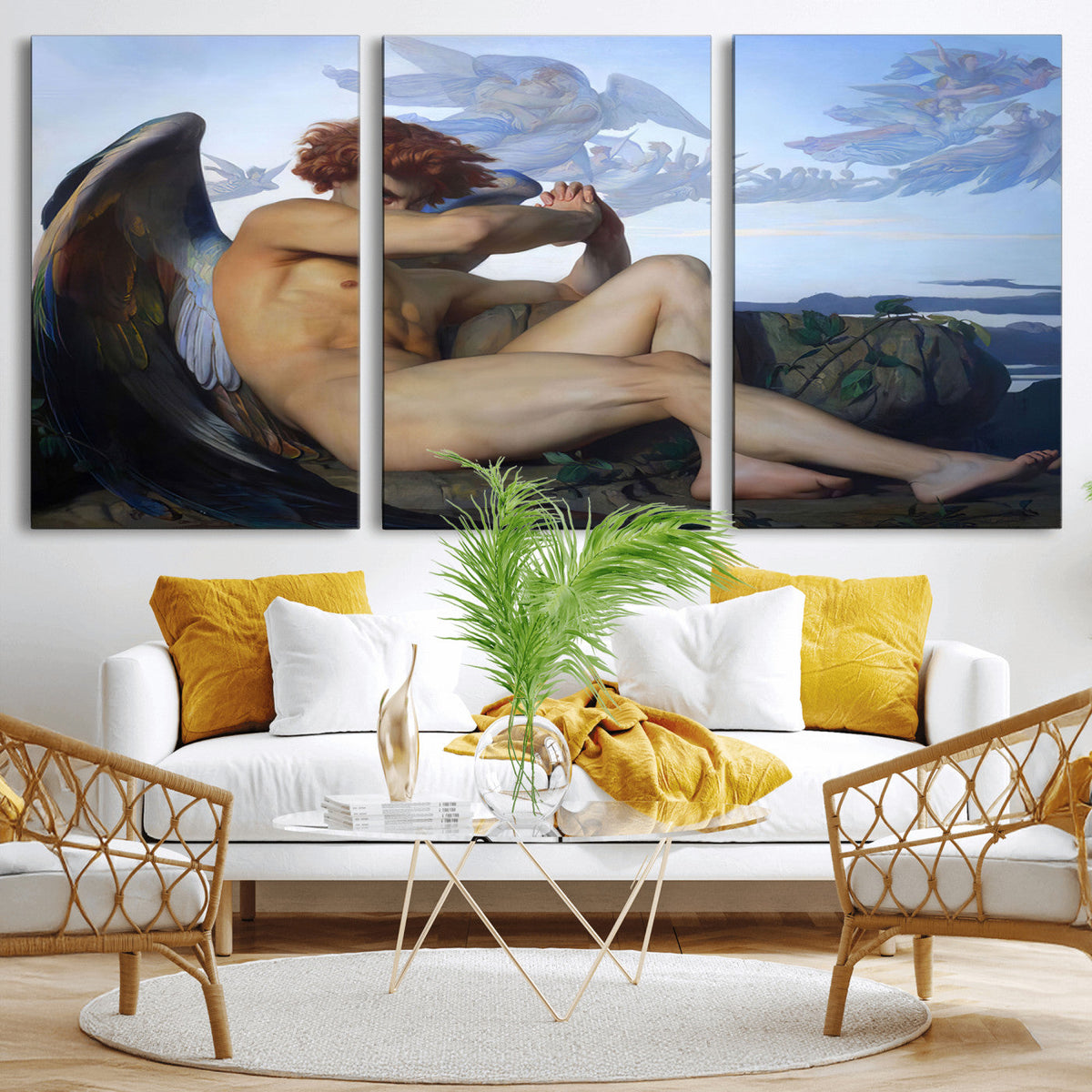 Fallen Angel Wall Art Canvas Print, Alexandre Cabanel Classic Art Reproduction