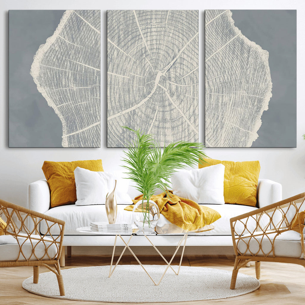 Abstract Tree Ring Wall Art Canvas Print, Framed and Ready to Hang