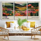 Yayoi Kusama Abstract Print, Vibrant Floral Mountain Art