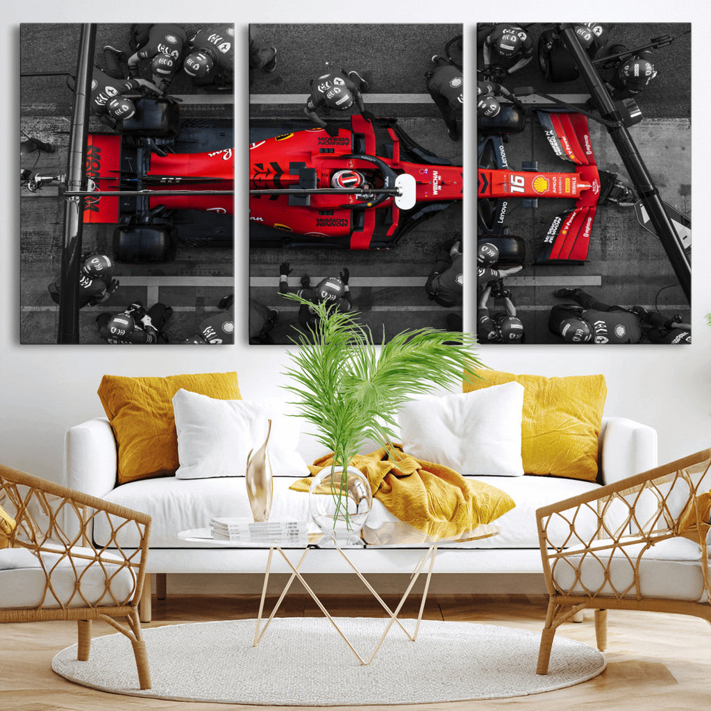 Ferrari Pit Stop Canvas Wall Art | Precision and Speed