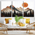 Modern Abstract Mountain Canvas Wall Art Print