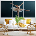 Ballet Dancer Wall Art | Framed Graceful Pose Canvas