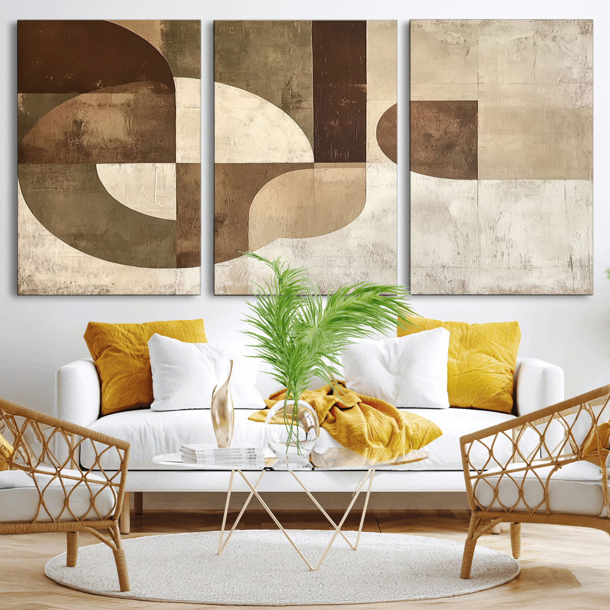 Wabi Sabi Geometric Wall Art | Abstract Modern Minimalist Canvas Print