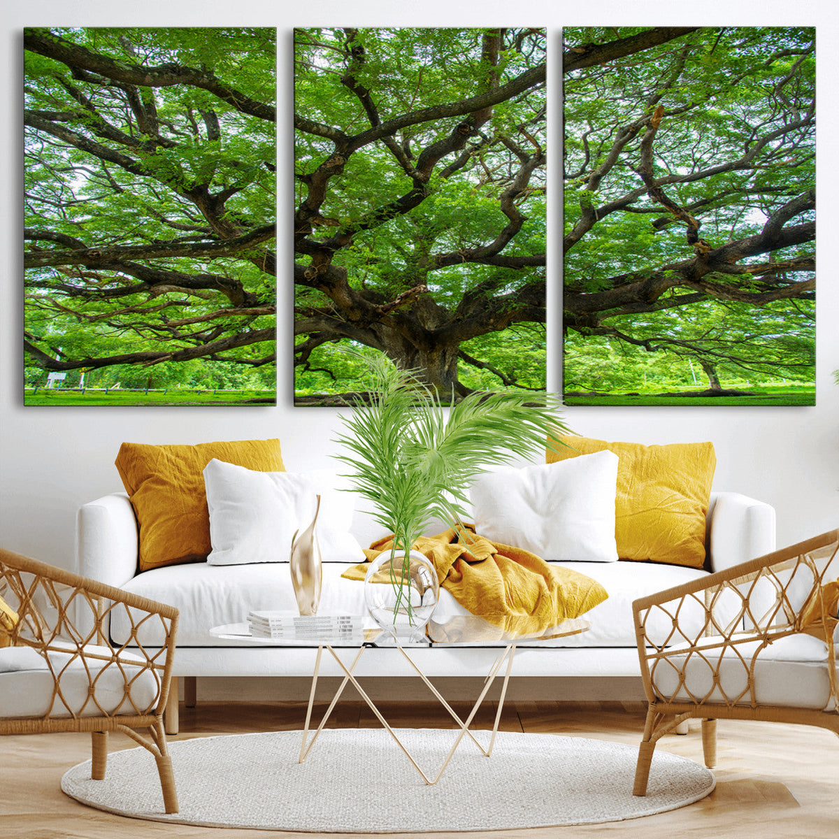 Ancient Tree Wall Art Canvas Print, Framed Sprawling Branches