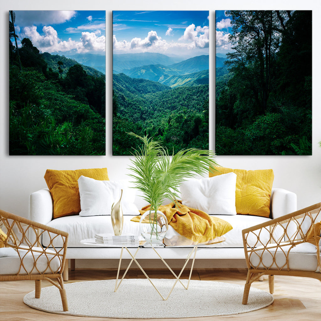 Tropical Jungle Wall Art Canvas Print | Framed Lush Valley