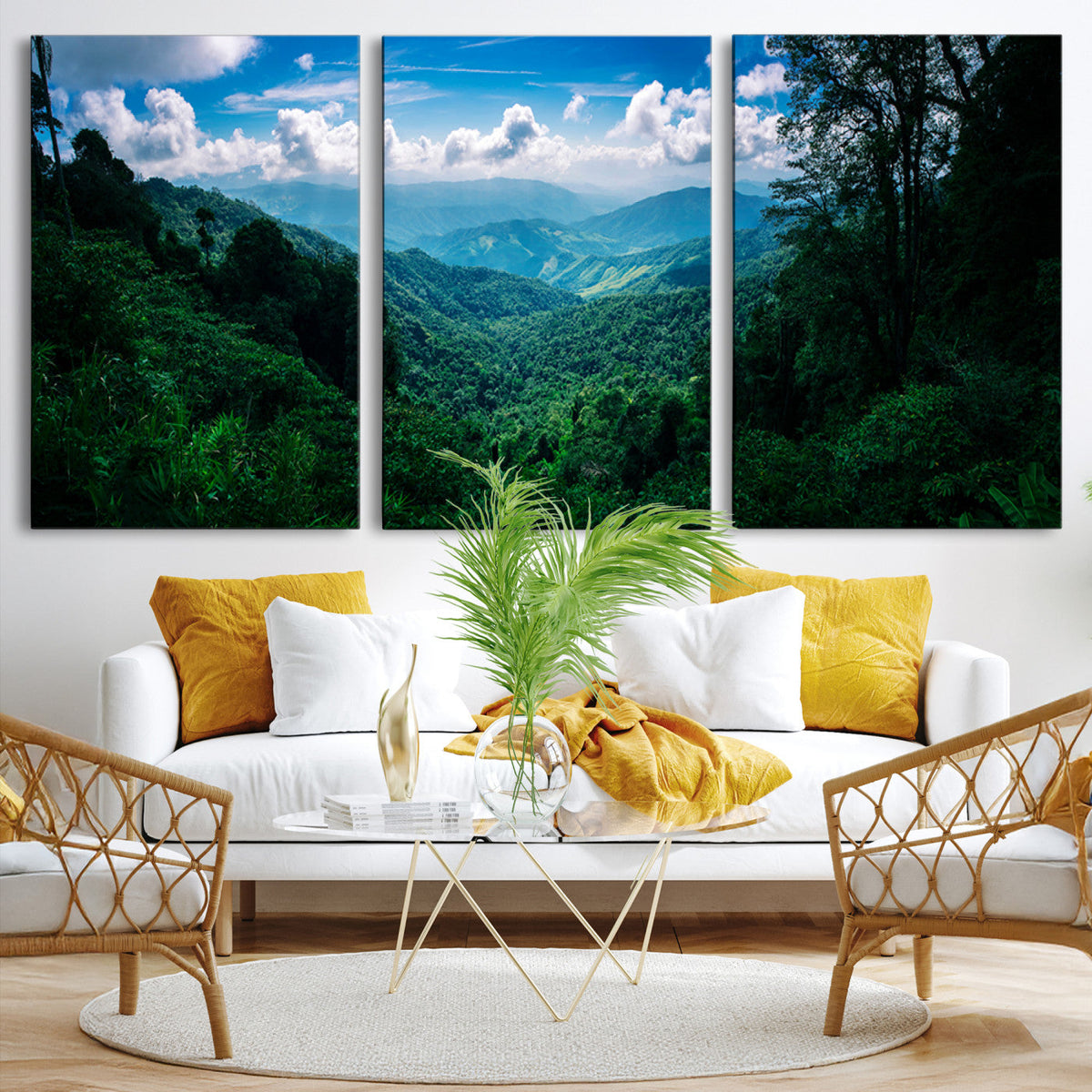 Tropical Jungle Wall Art Canvas Print | Framed Lush Valley