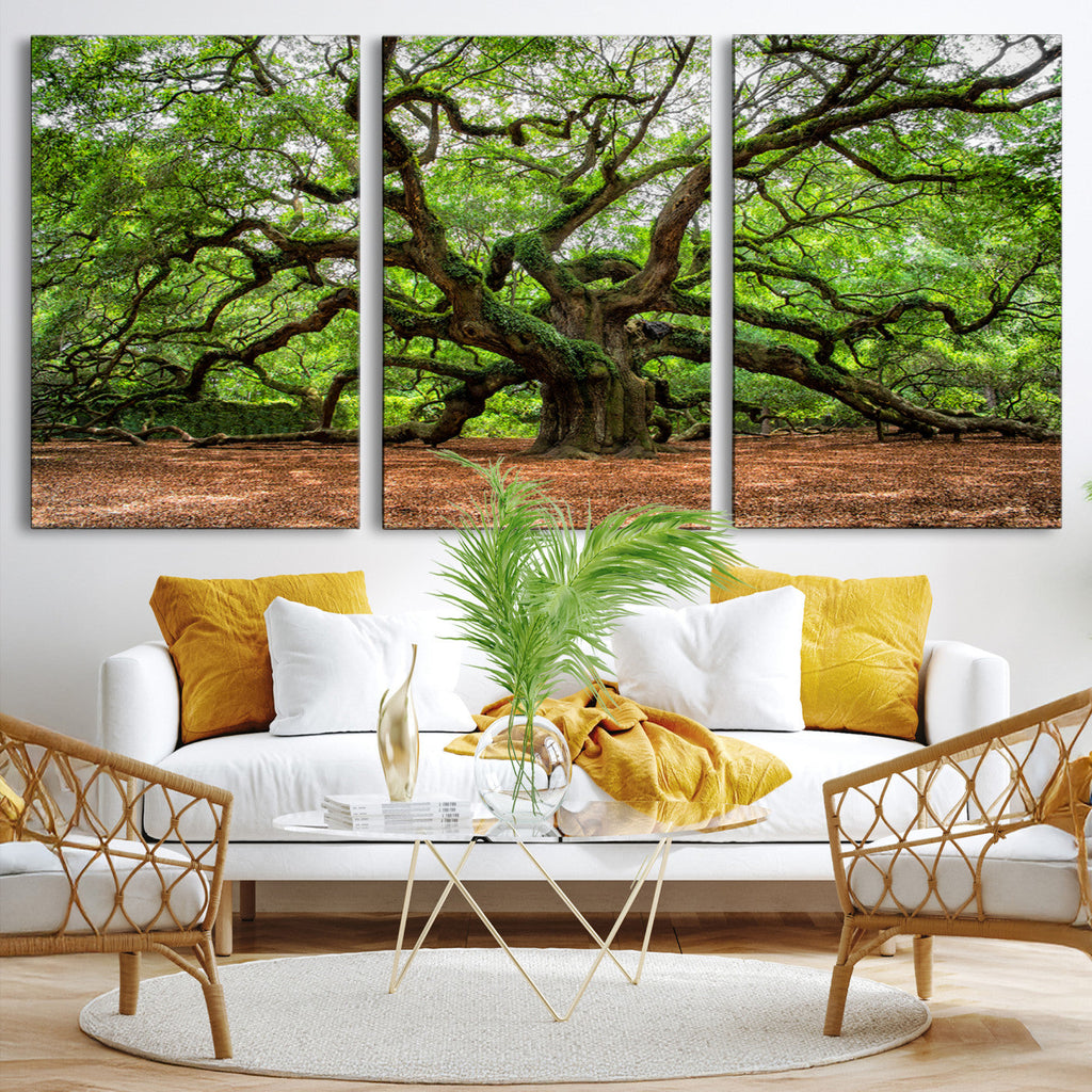 Majestic Oak Tree Wall Art Canvas Print | Ancient Branches
