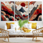 Abstract Mountain Wall Art | Framed Vibrant Landscape Canvas