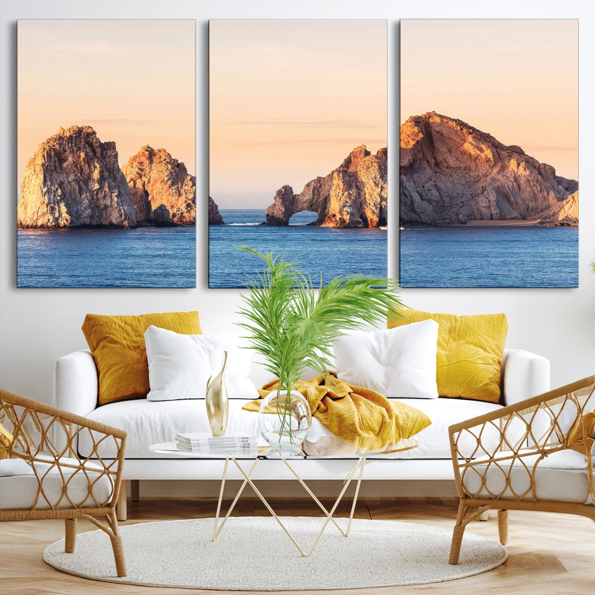 El Arco Wall Art Canvas Print, Framed Cabo San Lucas Ocean Arch Coastal Art