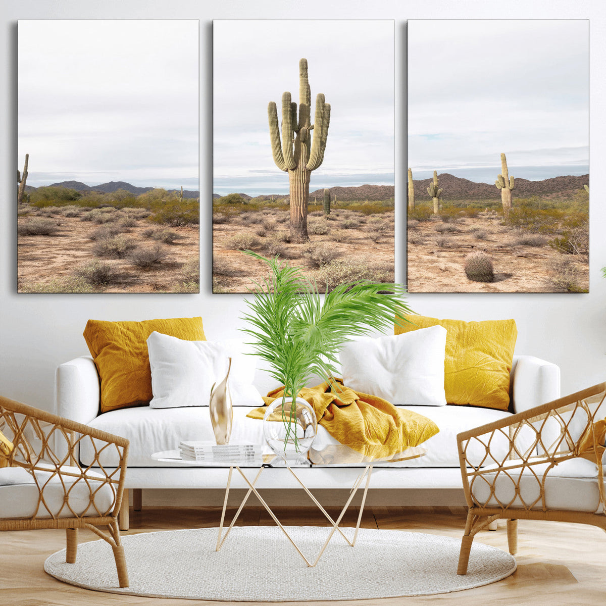 Saguaro Cactus Wall Art | Framed Desert Canvas Artwork