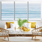 Ocean Wave Surfer Wall Art | Framed Minimal Seascape Canvas