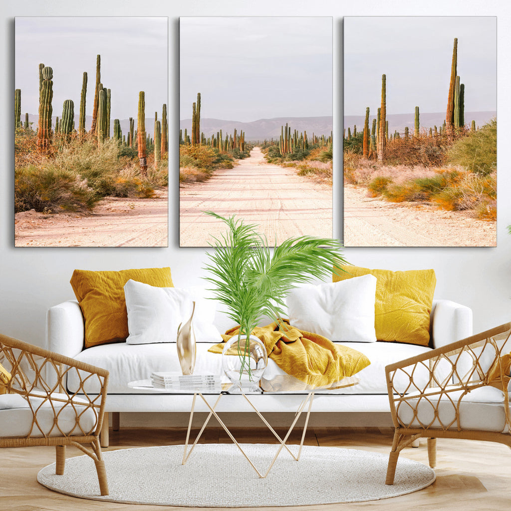 Desert Cactus Wall Art | Framed Southwestern Canvas Artwork