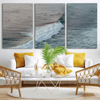 Ocean Waves Wall Art Canvas Print, Framed Coastal Serenity Surf Scene