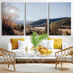 Rustic Landscape Wall Art Canvas Print, Serene Valley Scene