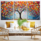 Vibrant Tree of Life Canvas Wall Art | Colorful Abstract Nature