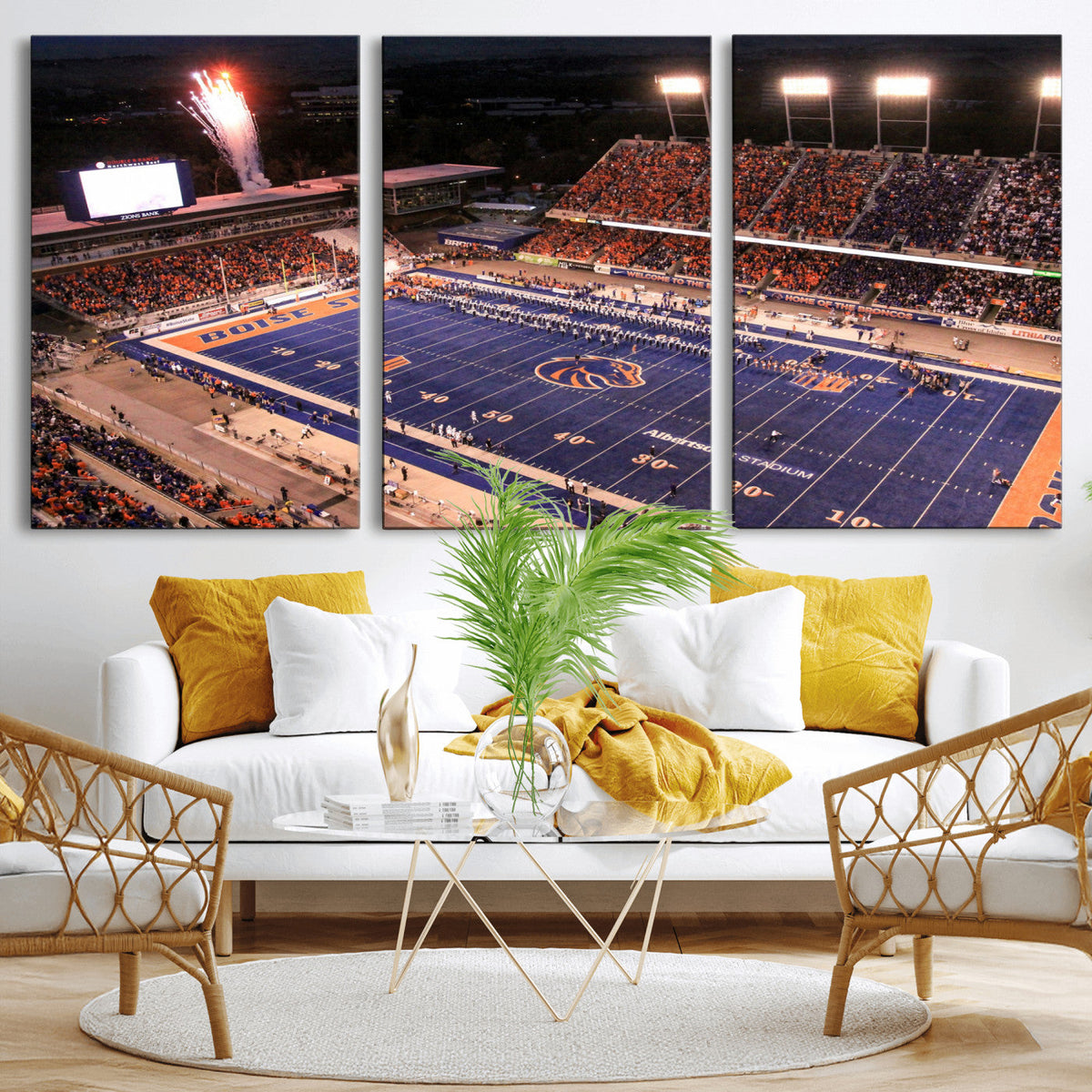 Boise State Broncos Albertsons Stadium Wall Art Canvas Print