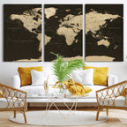 World Map Canvas Print | Framed World Map Wall Art for Couples