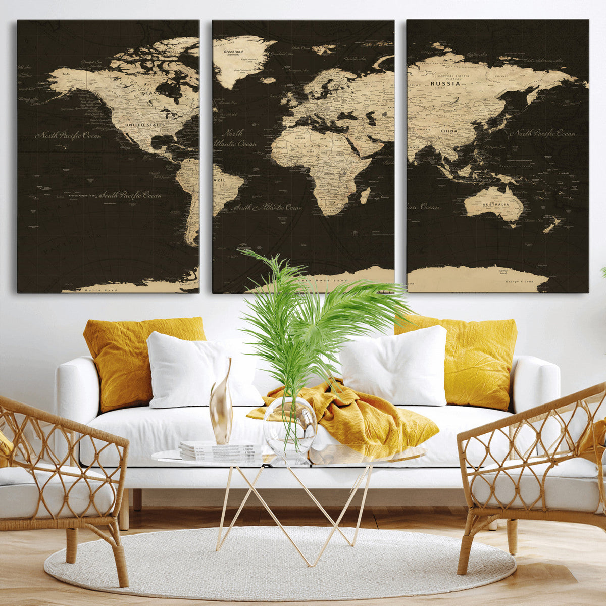 World Map Canvas Print | Framed World Map Wall Art for Couples